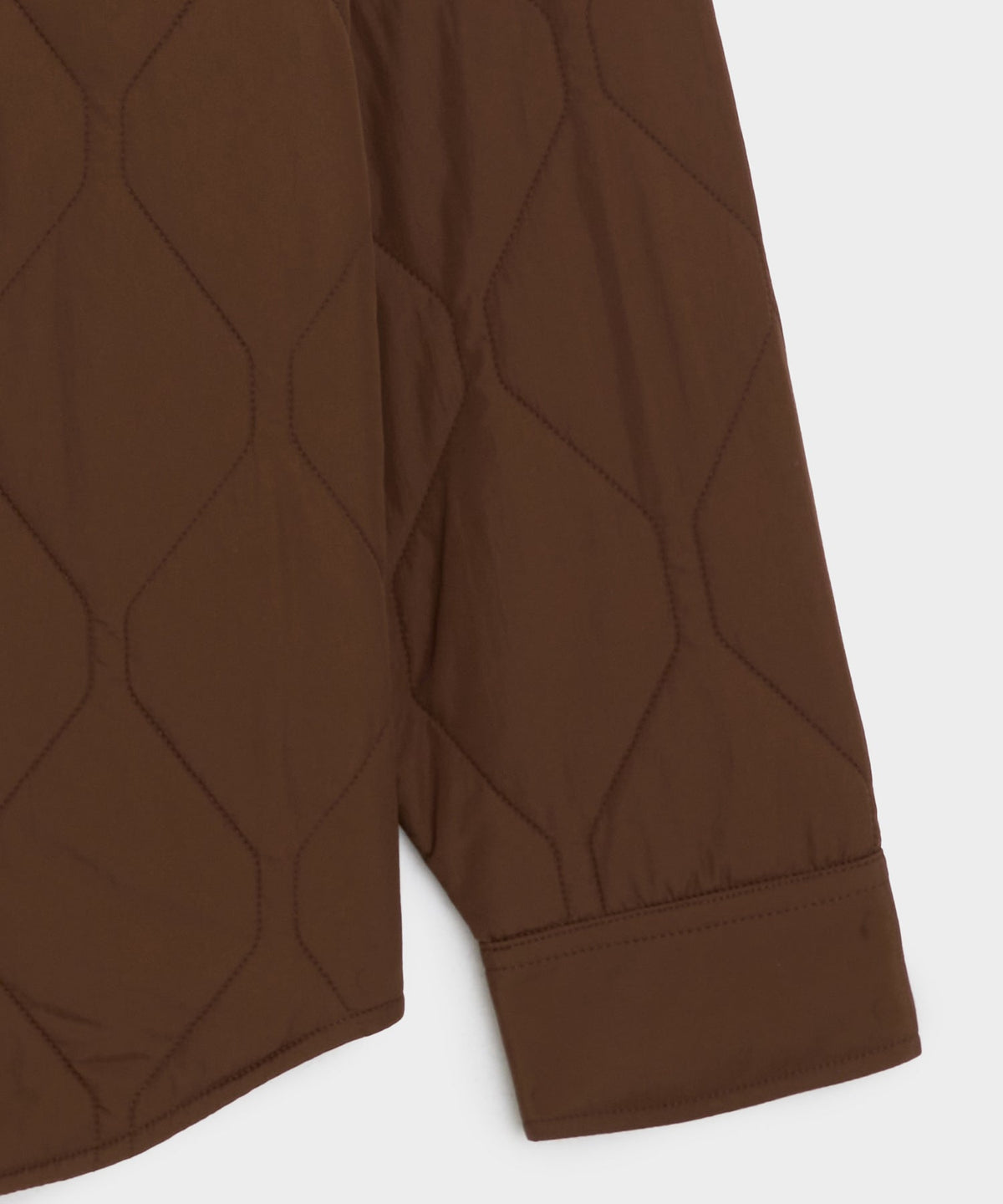 Quilted Filled Shirt Jacket - Brown