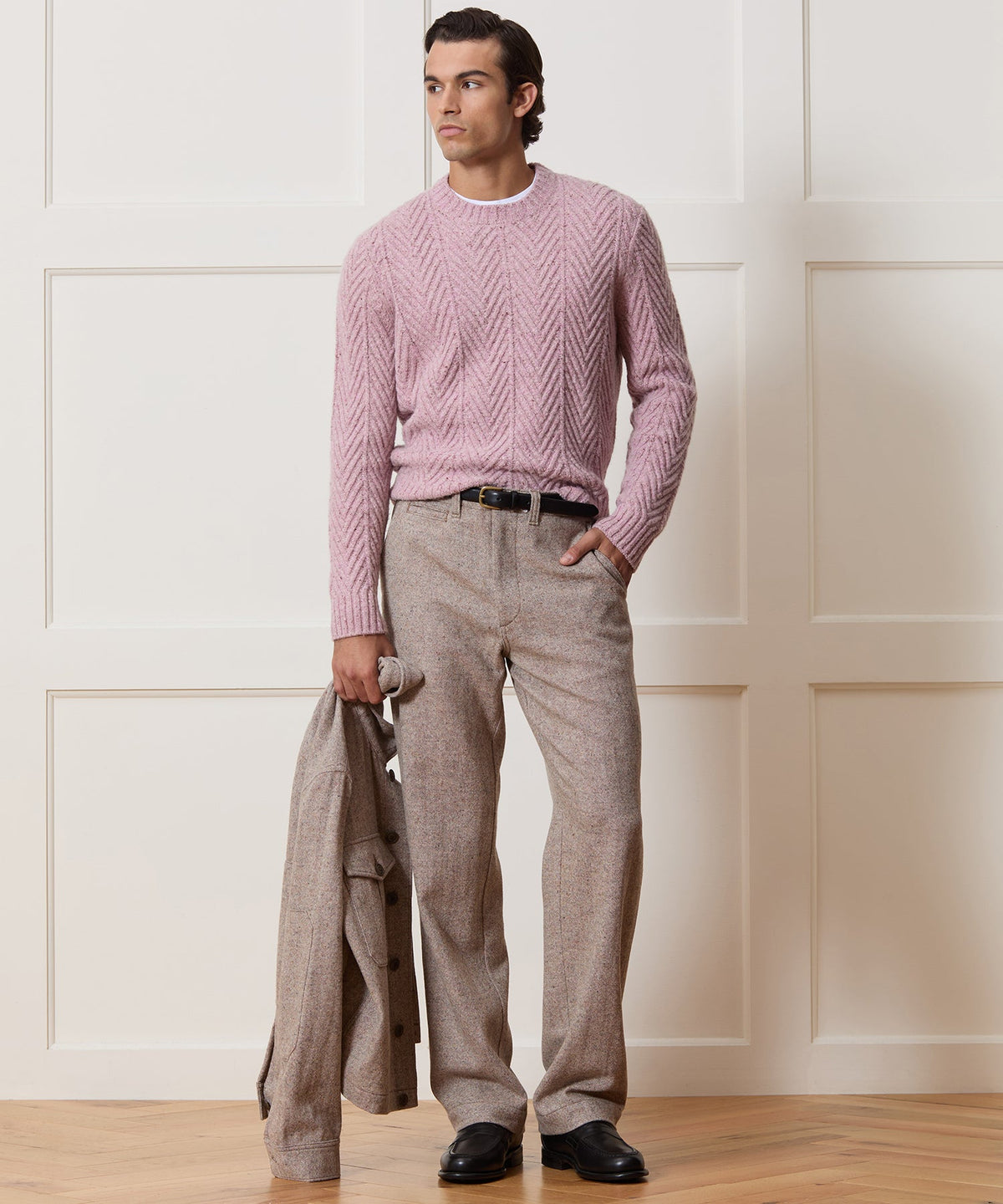 Relaxed Donegal Trouser - Light Brown