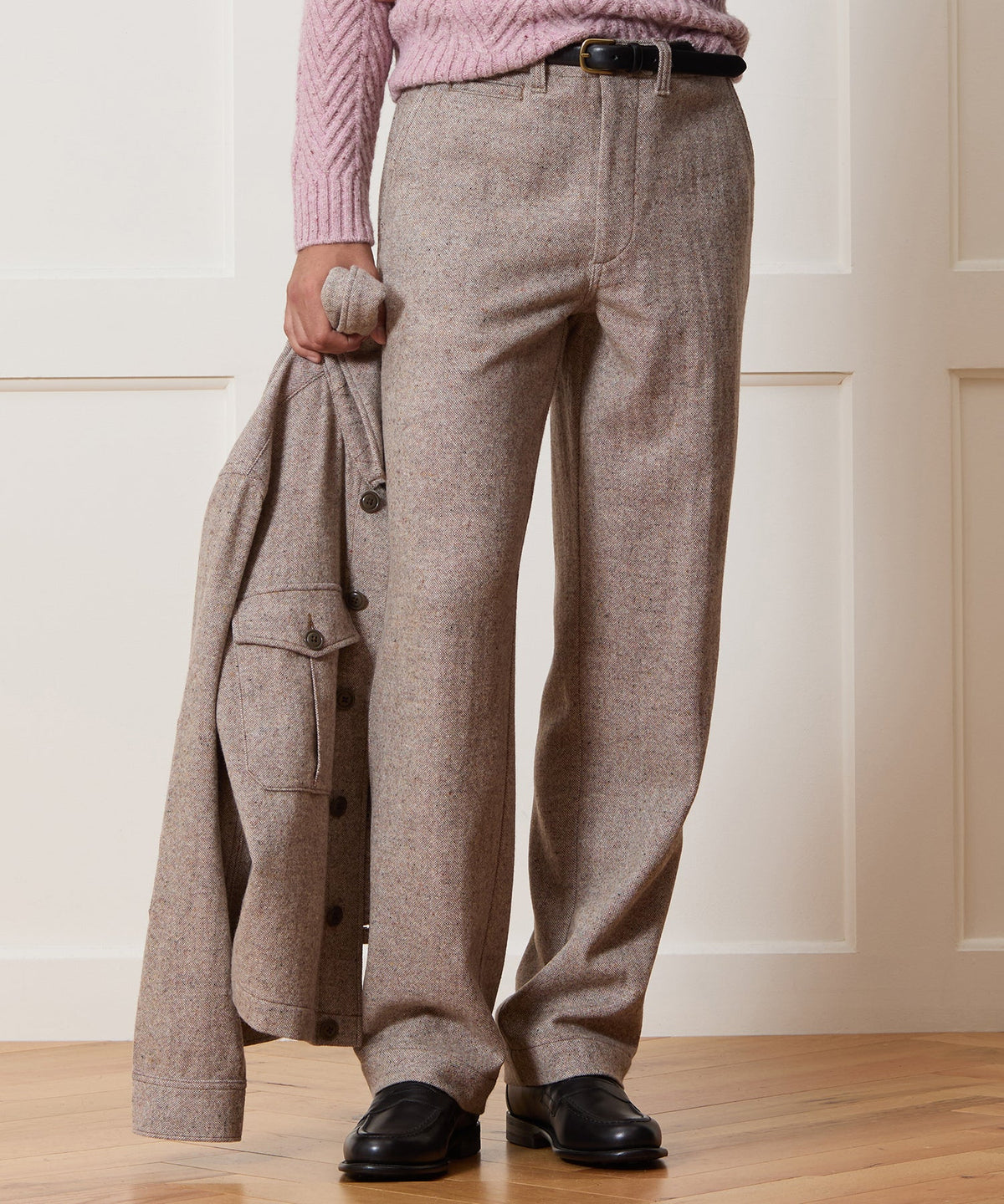 Relaxed Donegal Trouser - Light Brown