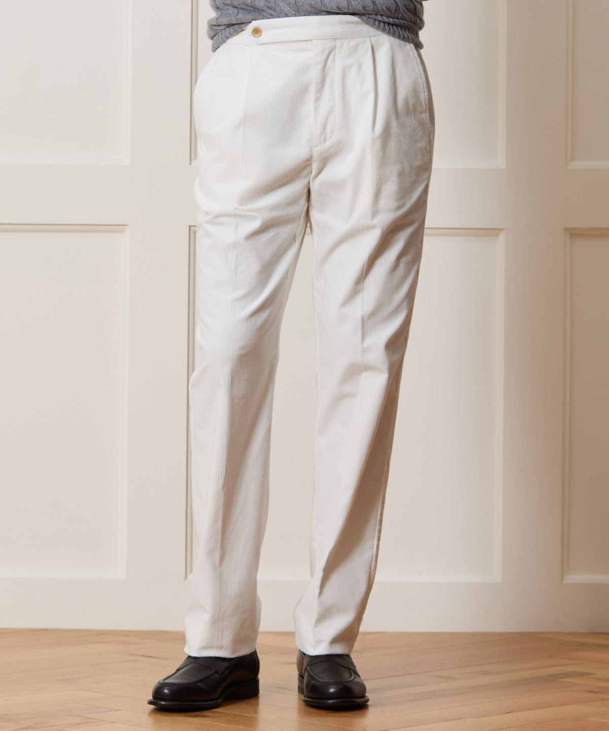 Italian Corduroy Side Tab Trouser - Birch