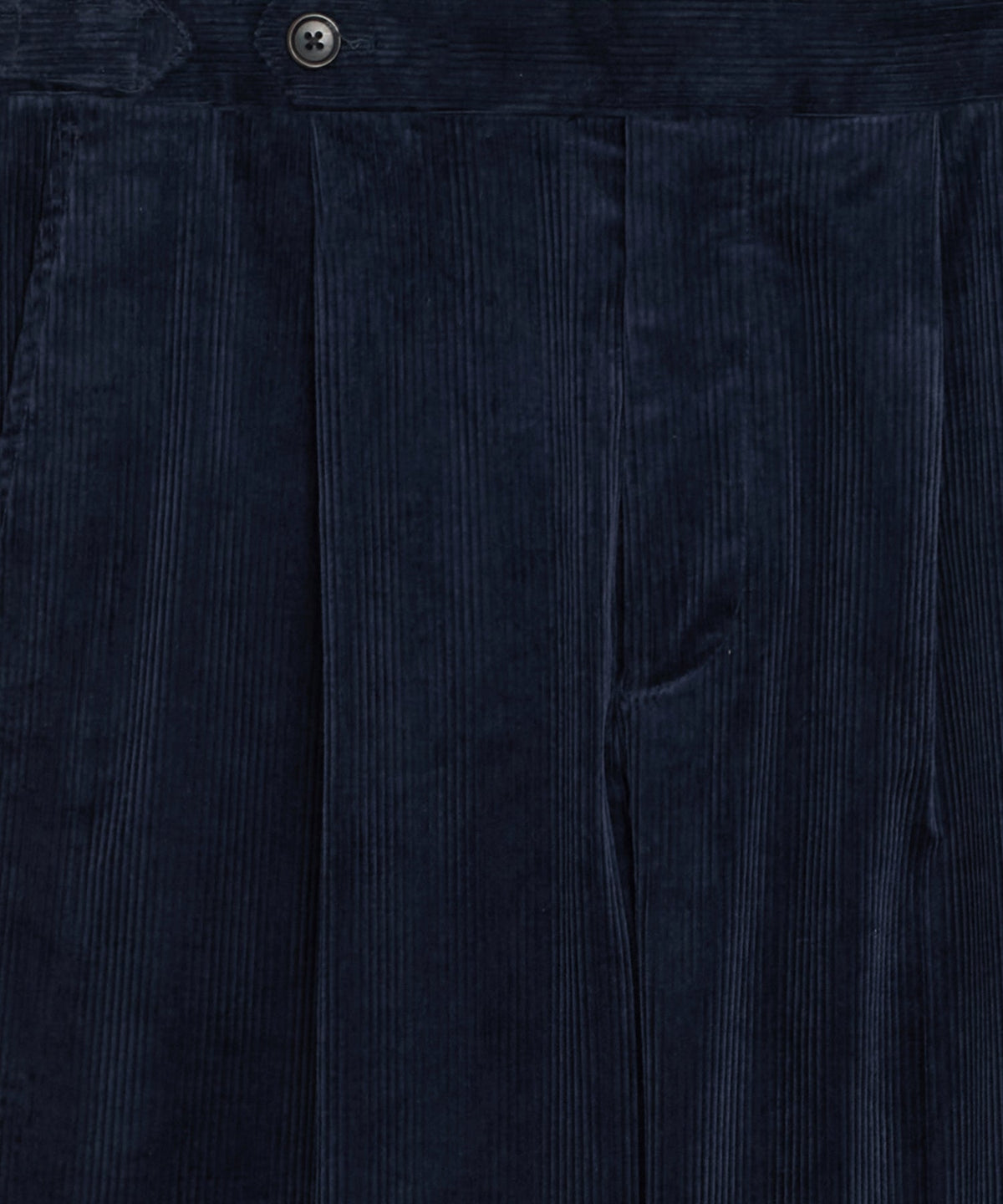 Italian Corduroy Side Tab Trouser - Navy
