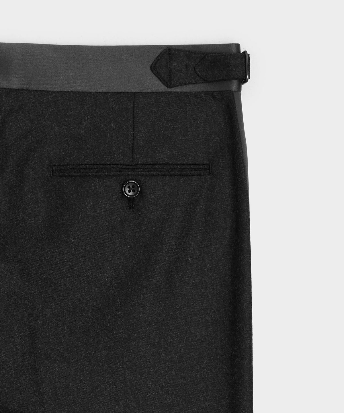 Italian Flannel Tuxedo Trouser - Charcoal