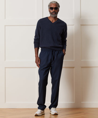 Wool Leisure Trouser - Navy