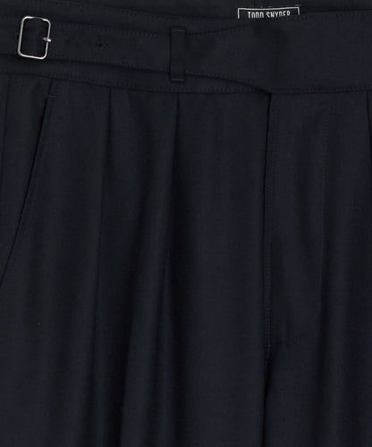 Italian Flannel Gurkha Trouser - Navy