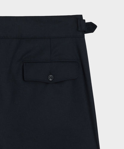 Italian Flannel Gurkha Trouser - Navy