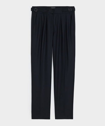 Italian Flannel Gurkha Trouser - Navy