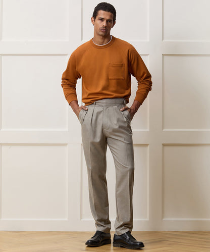Italian Flannel Gurkha Trouser - Taupe