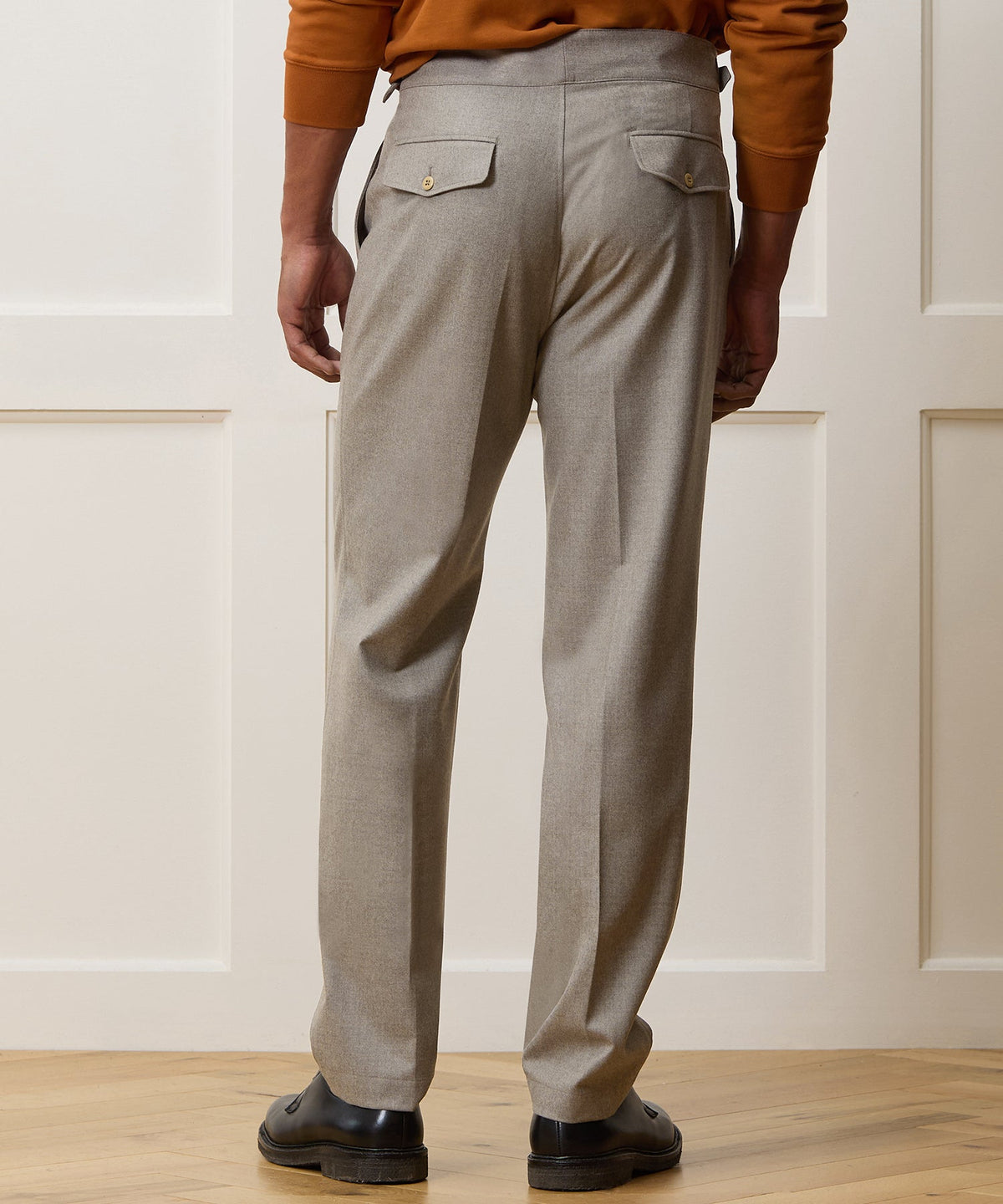 Italian Flannel Gurkha Trouser - Taupe