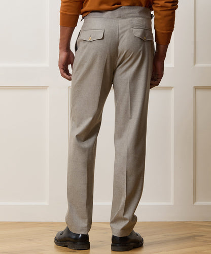 Italian Flannel Gurkha Trouser - Taupe