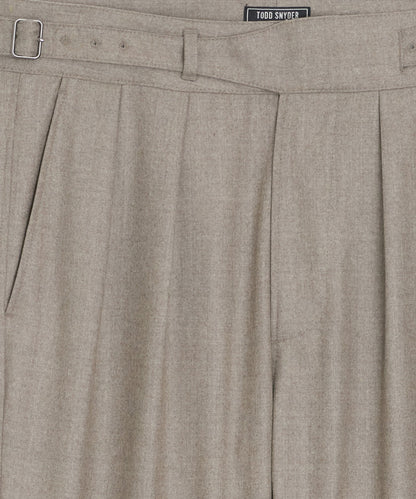 Italian Flannel Gurkha Trouser - Taupe