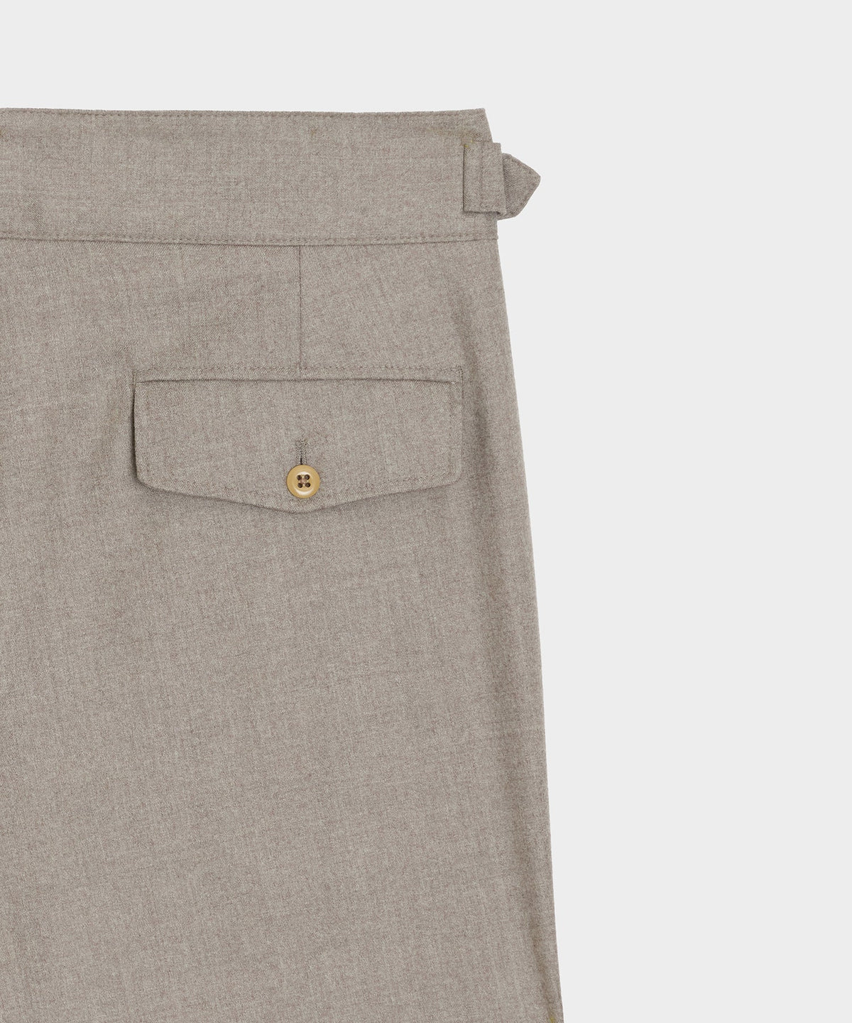 Italian Flannel Gurkha Trouser - Taupe