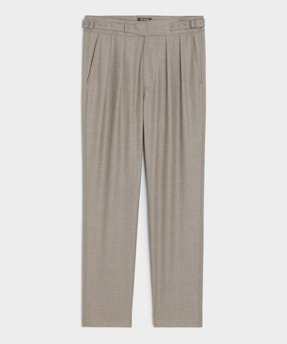 Italian Flannel Gurkha Trouser - Taupe