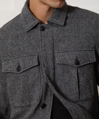 Donegal Military Overshirt - Charcoal