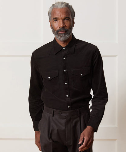 Corduroy Western Shirt - Caviar