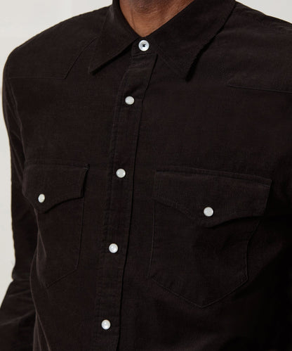 Corduroy Western Shirt - Caviar