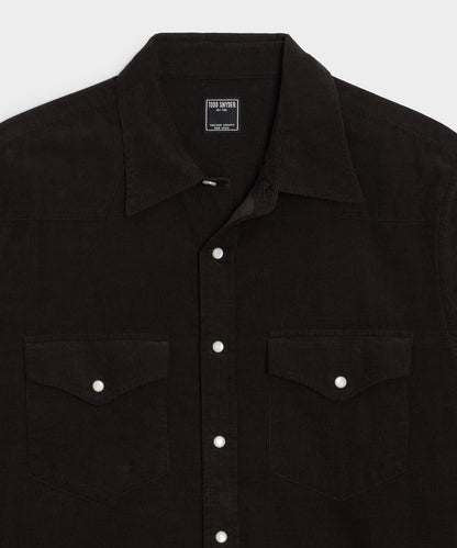 Corduroy Western Shirt - Caviar