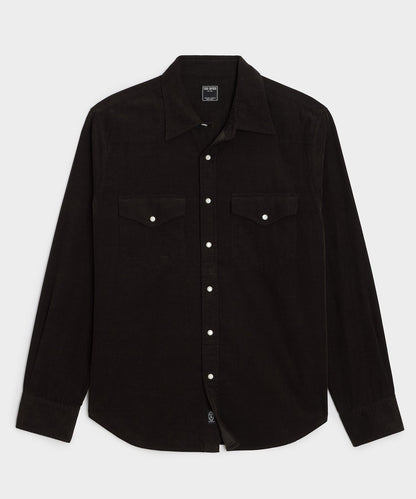 Corduroy Western Shirt - Caviar