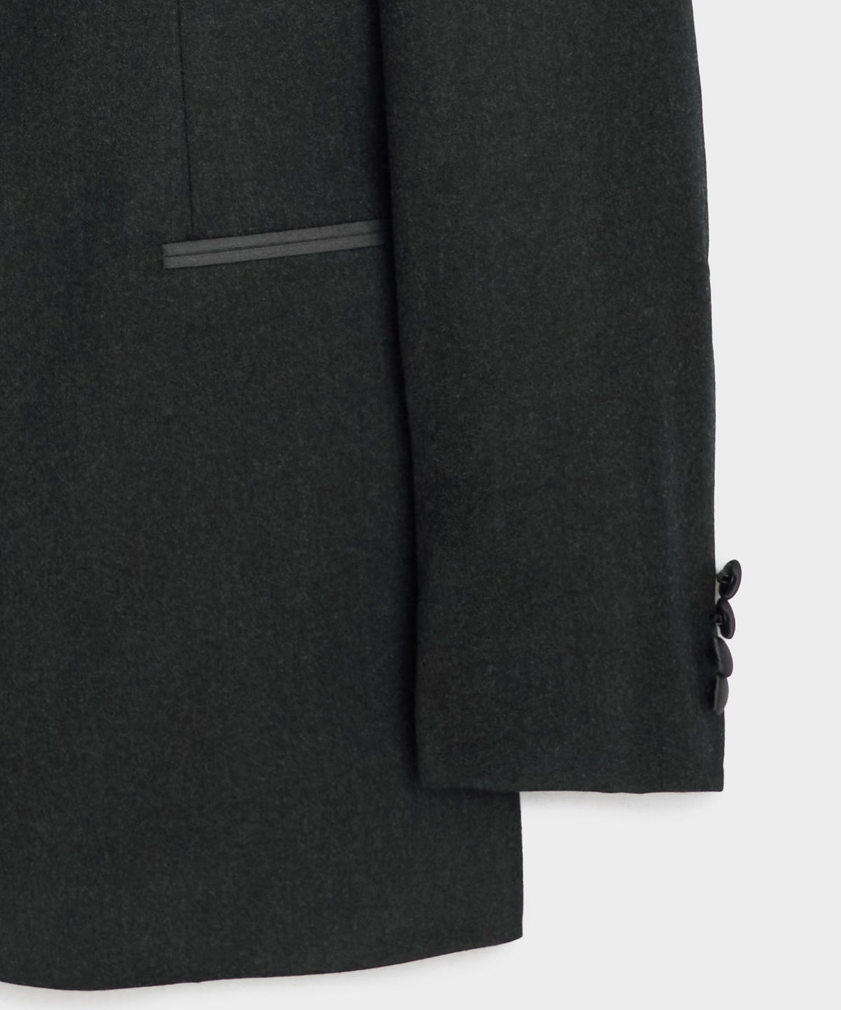 Italian Flannel Tuxedo Jacket - Charcoal