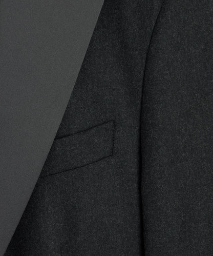 Italian Flannel Tuxedo Jacket - Charcoal