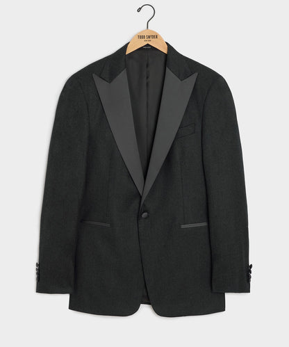 Italian Flannel Tuxedo Jacket - Charcoal