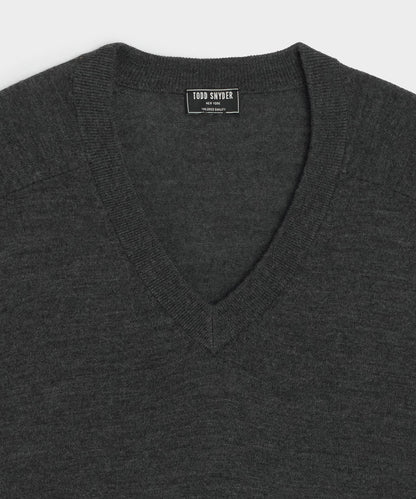 Merino V-Neck Sweater - Charcoal