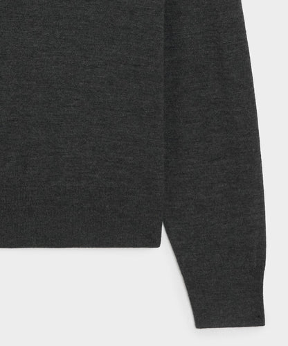Merino V-Neck Sweater - Charcoal