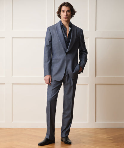 Italian Cashmere Side Tab Trouser - Indigo