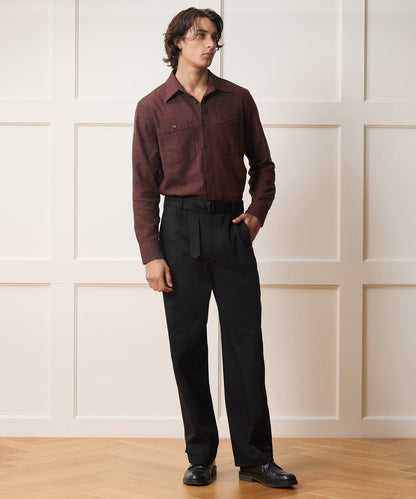 Italian Belted Barrel Pant - Black