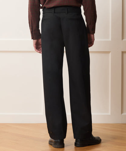 Italian Belted Barrel Pant - Black