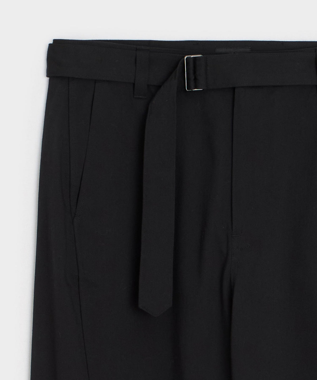 Italian Belted Barrel Pant - Black