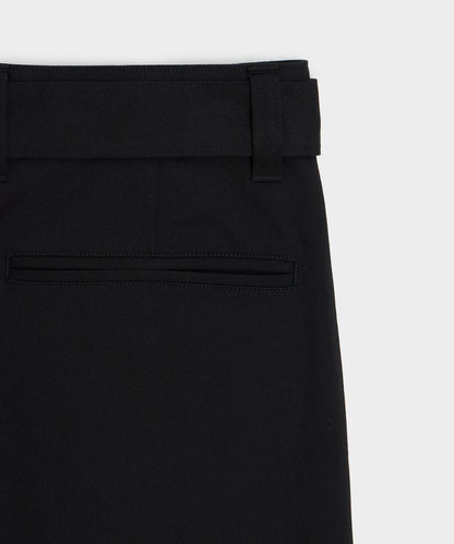 Italian Belted Barrel Pant - Black