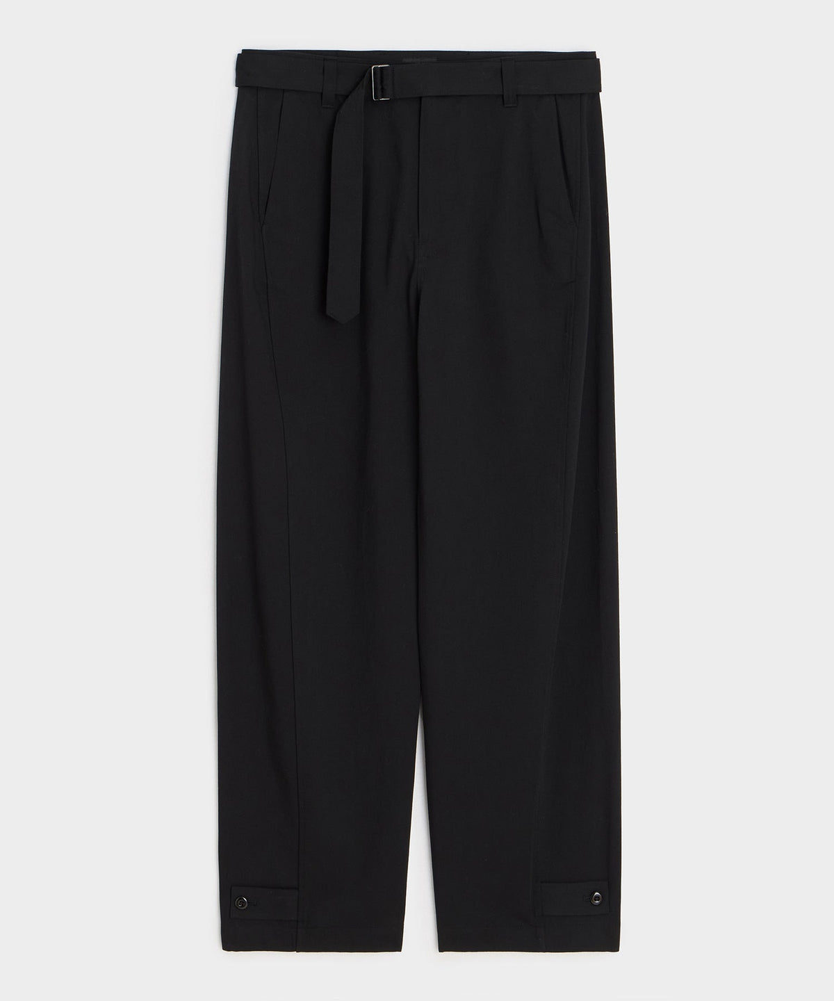 Italian Belted Barrel Pant - Black