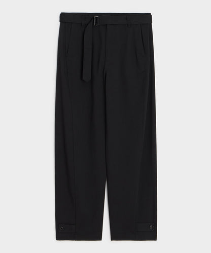 Italian Belted Barrel Pant - Black