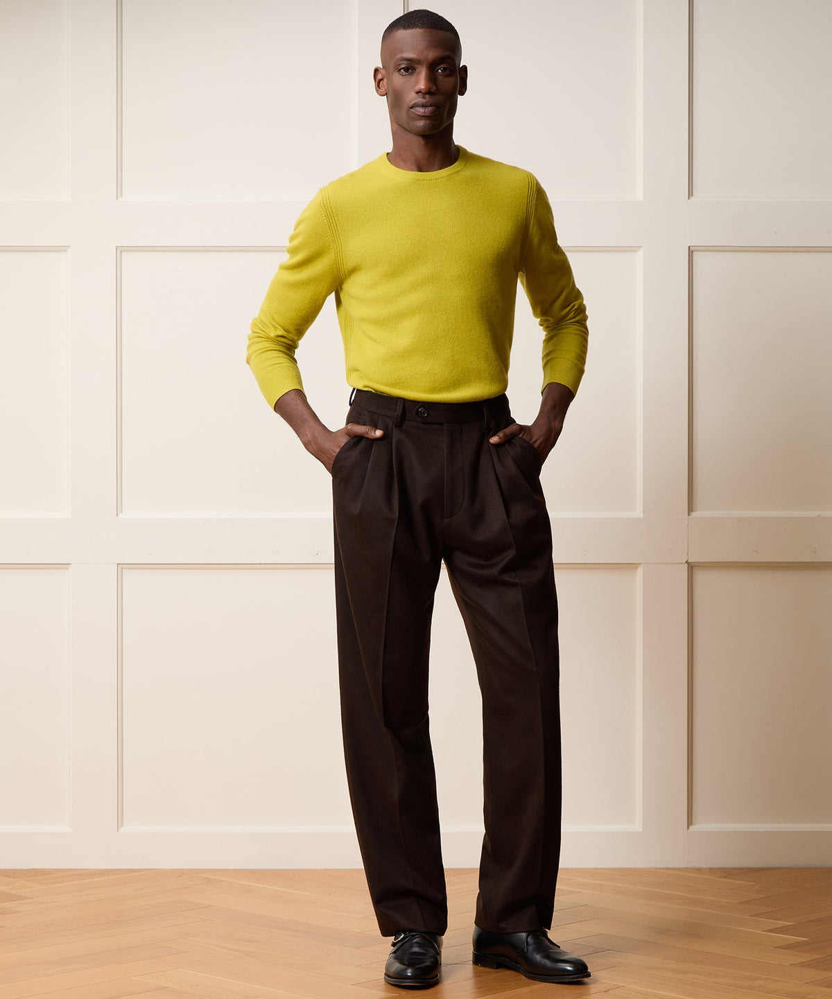 Italian Cashmere Wythe Trouser - Dark Brown