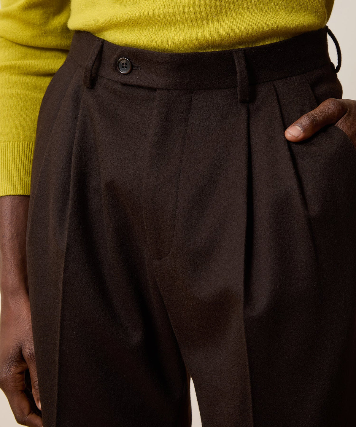 Italian Cashmere Wythe Trouser - Dark Brown