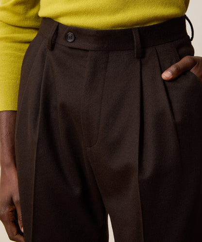 Italian Cashmere Wythe Trouser - Dark Brown