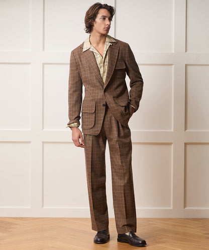 Italian Guncheck Wythe Trouser - Orange