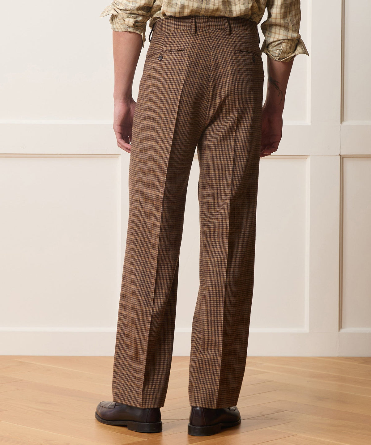 Italian Guncheck Wythe Trouser - Orange