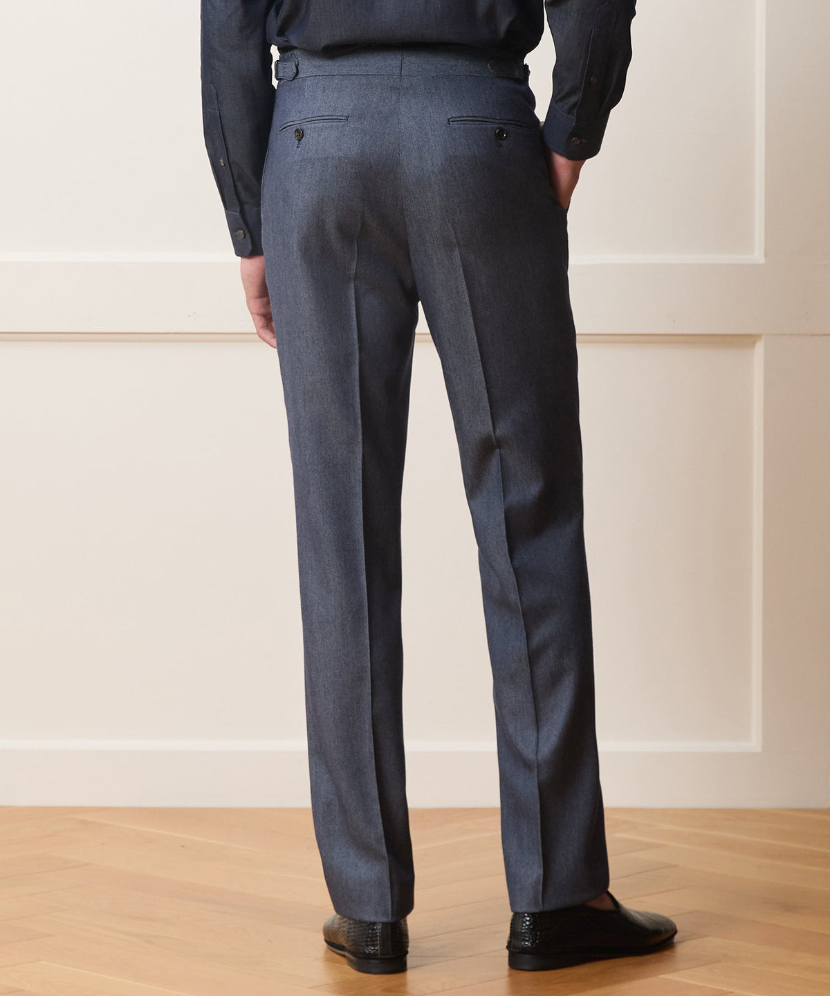 Italian Cashmere Side Tab Trouser - Indigo