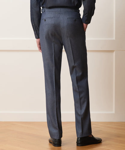 Italian Cashmere Side Tab Trouser - Indigo