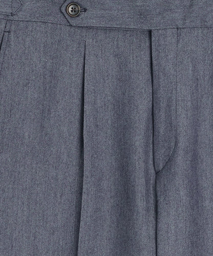 Italian Cashmere Side Tab Trouser - Indigo