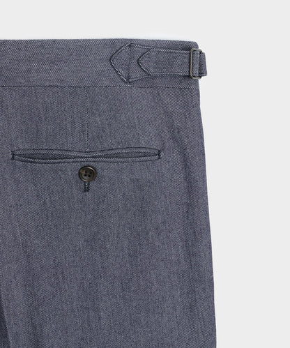 Italian Cashmere Side Tab Trouser - Indigo