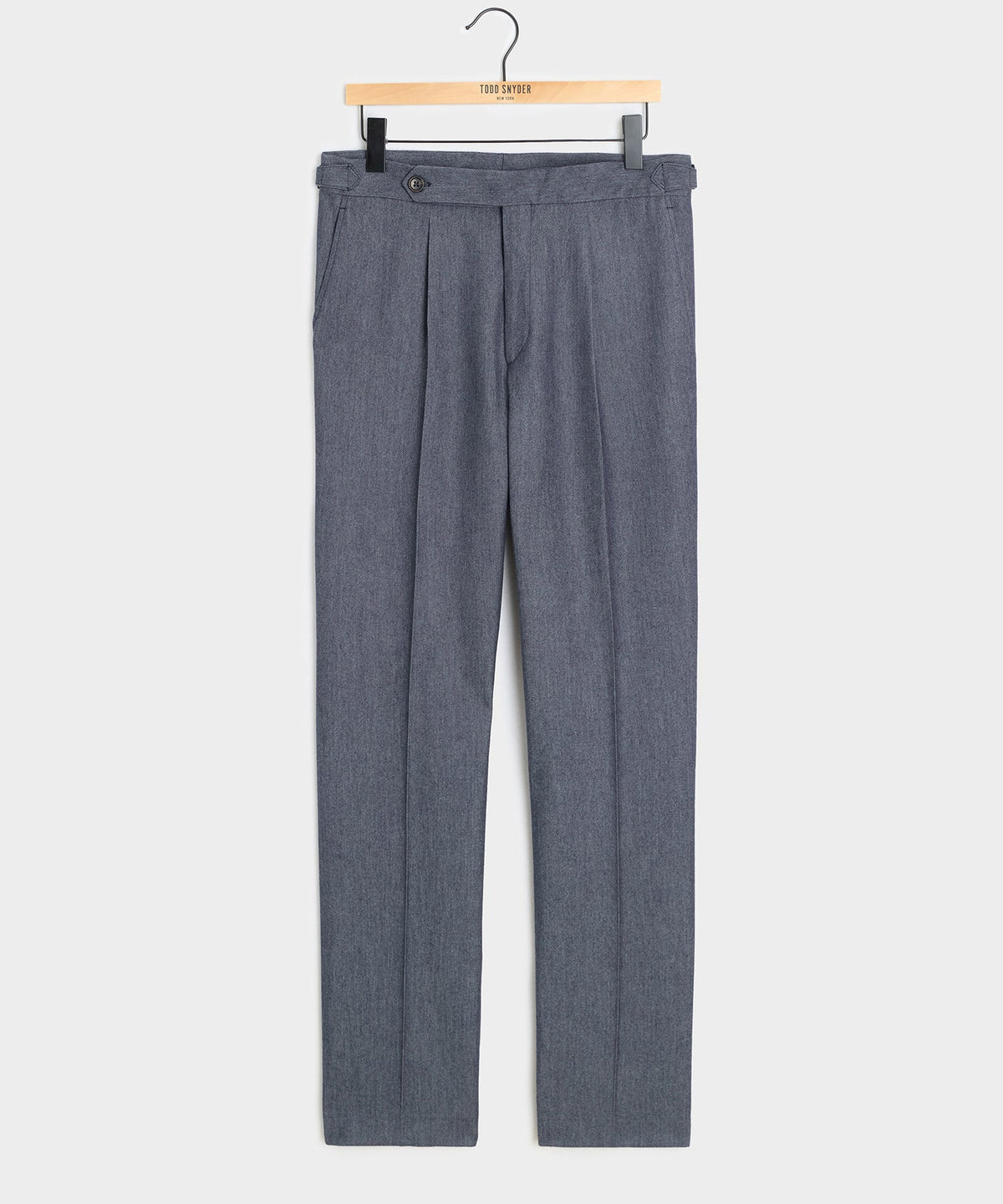 Italian Cashmere Side Tab Trouser - Indigo