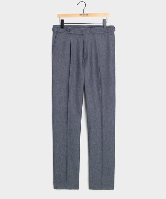 Italian Cashmere Side Tab Trouser - Indigo