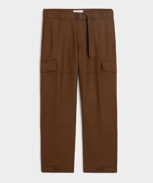 Italian Belted Cargo Pant - Brown