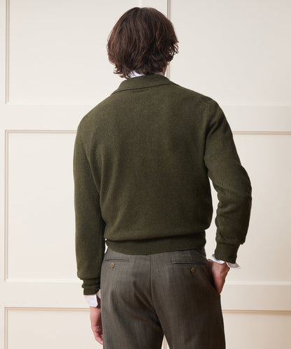 Argyle Sweater Polo - Olive