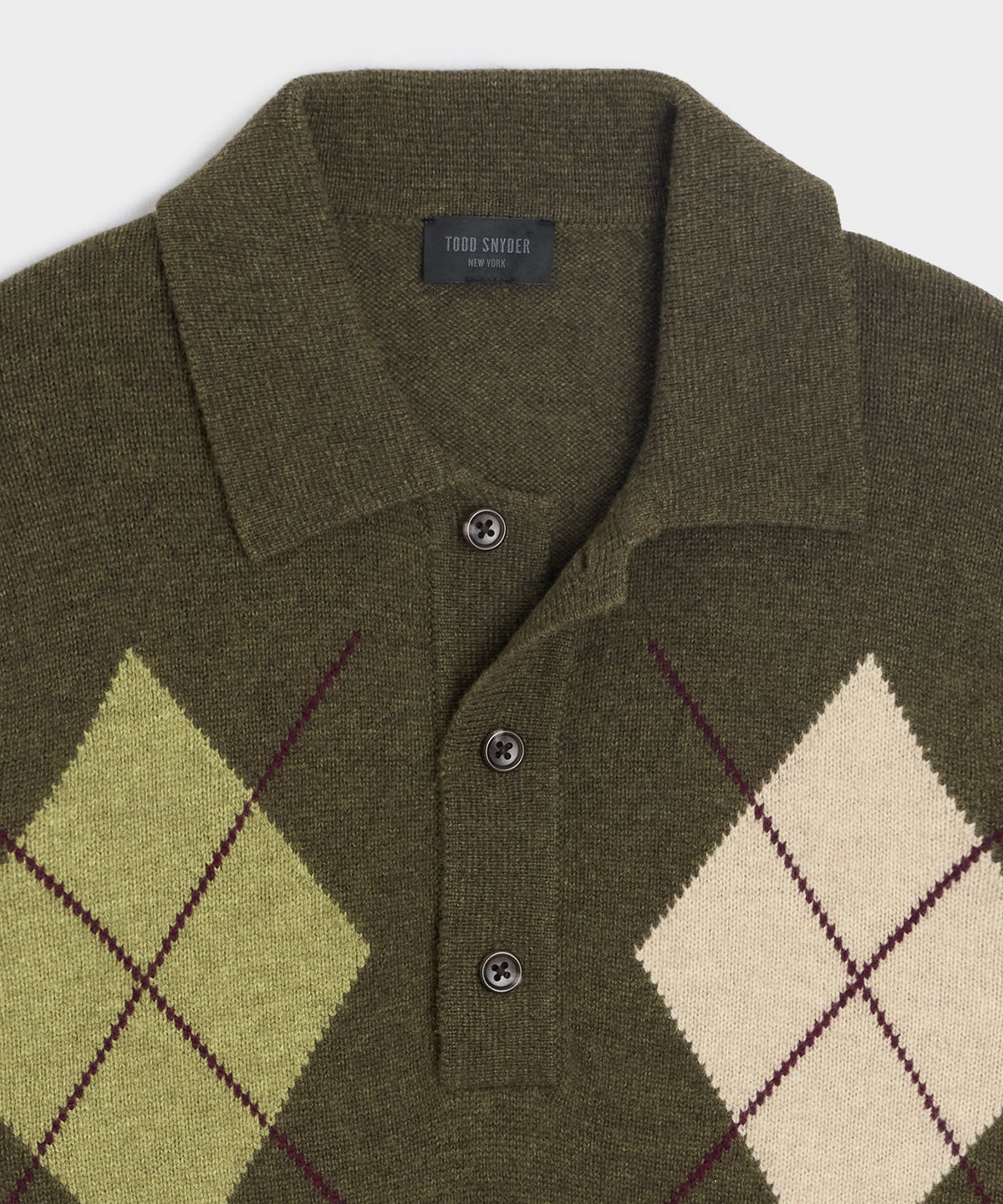Argyle Sweater Polo - Olive