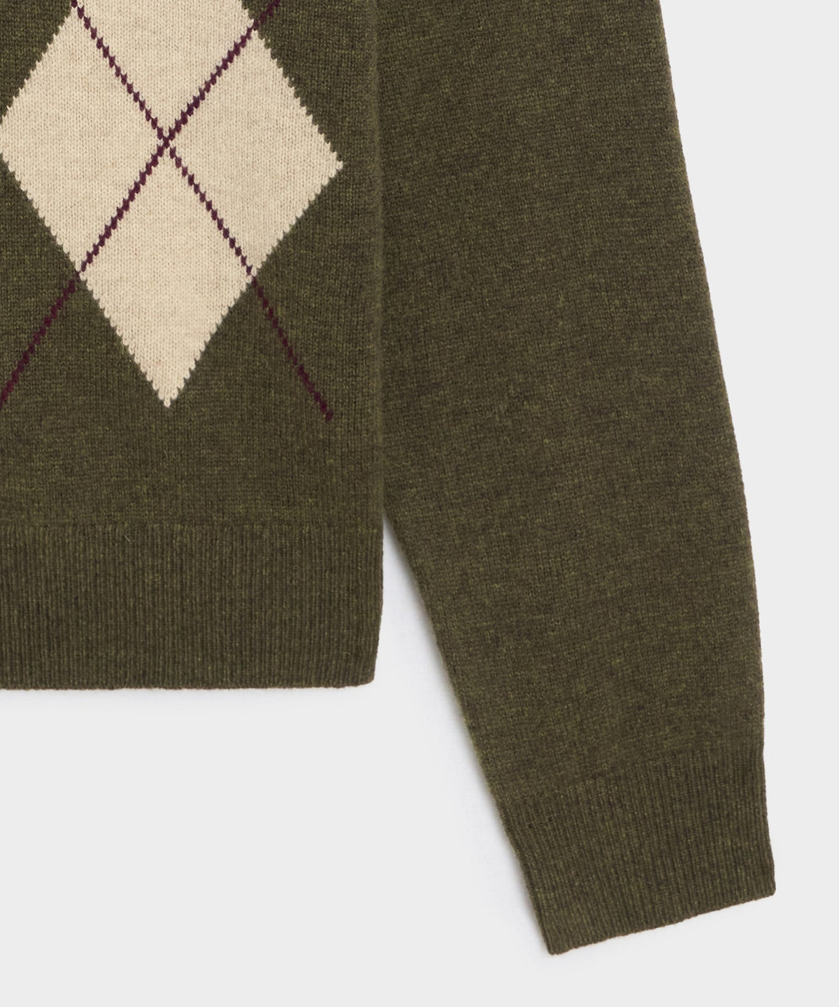 Argyle Sweater Polo - Olive