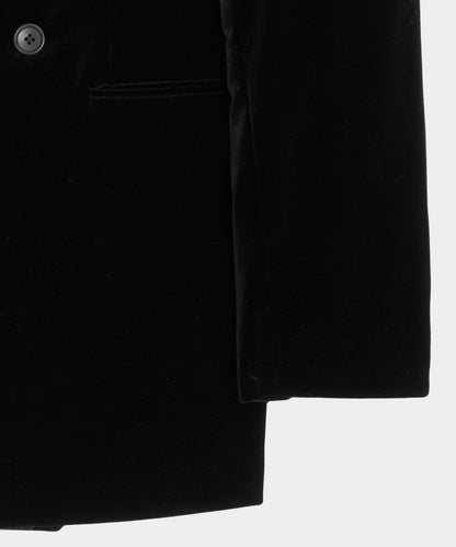 Italian Velvet Double-Breasted Dinner Jacket - Black