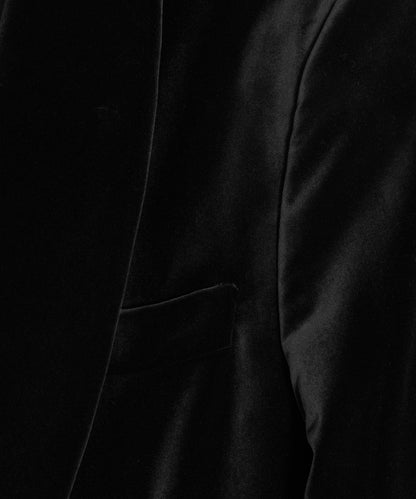 Italian Velvet Double-Breasted Dinner Jacket - Black